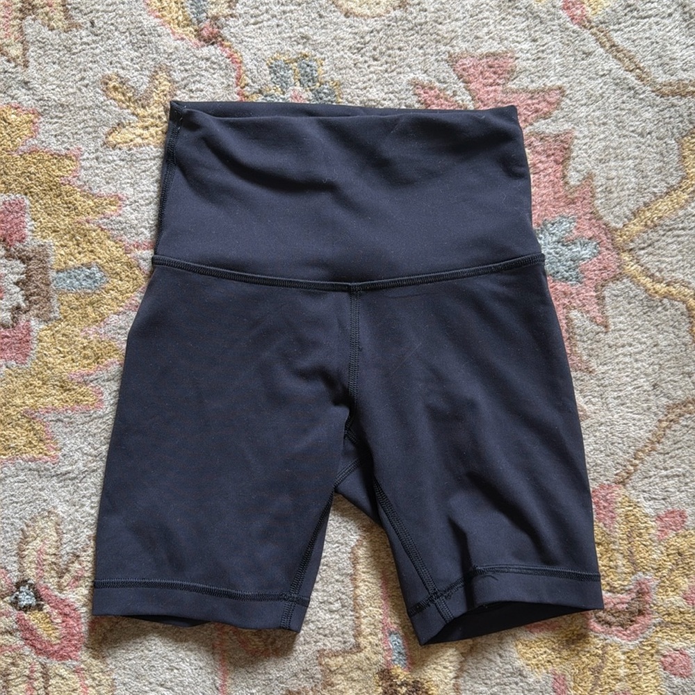 Lululemon high rise black size 2 biker shorts